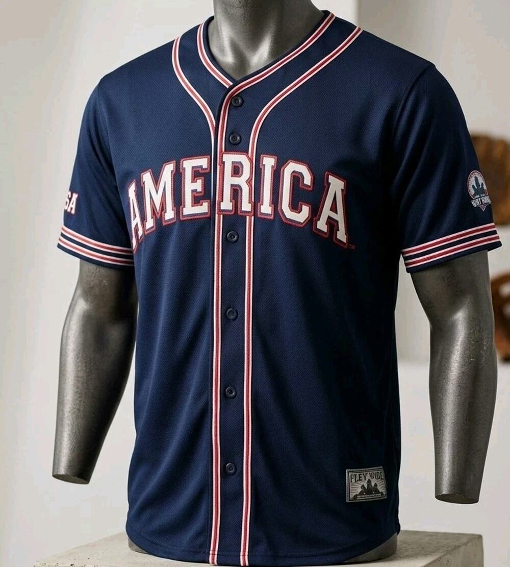 Vintage Steve & Barry Baseball Jersey America USA City Wide World Classic XXL 2X